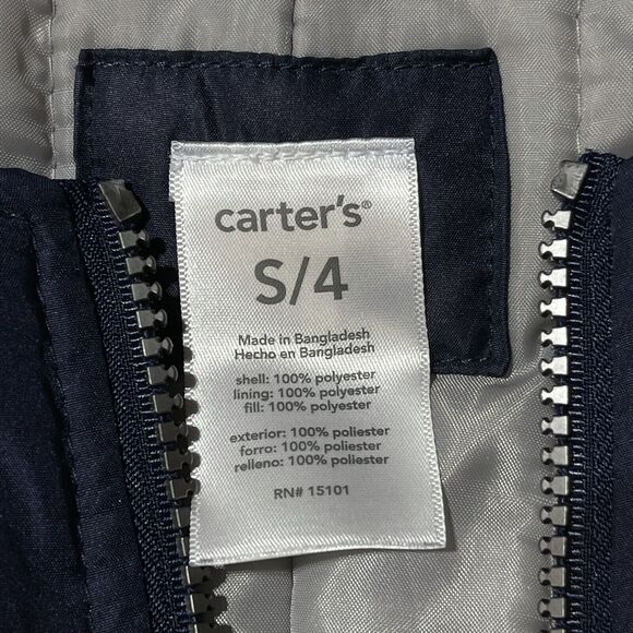 Carters Youth Unisex Small (4) Ski Pants Snow Bibs Snowboard Insulated Navy Blue - Picture 8 of 9